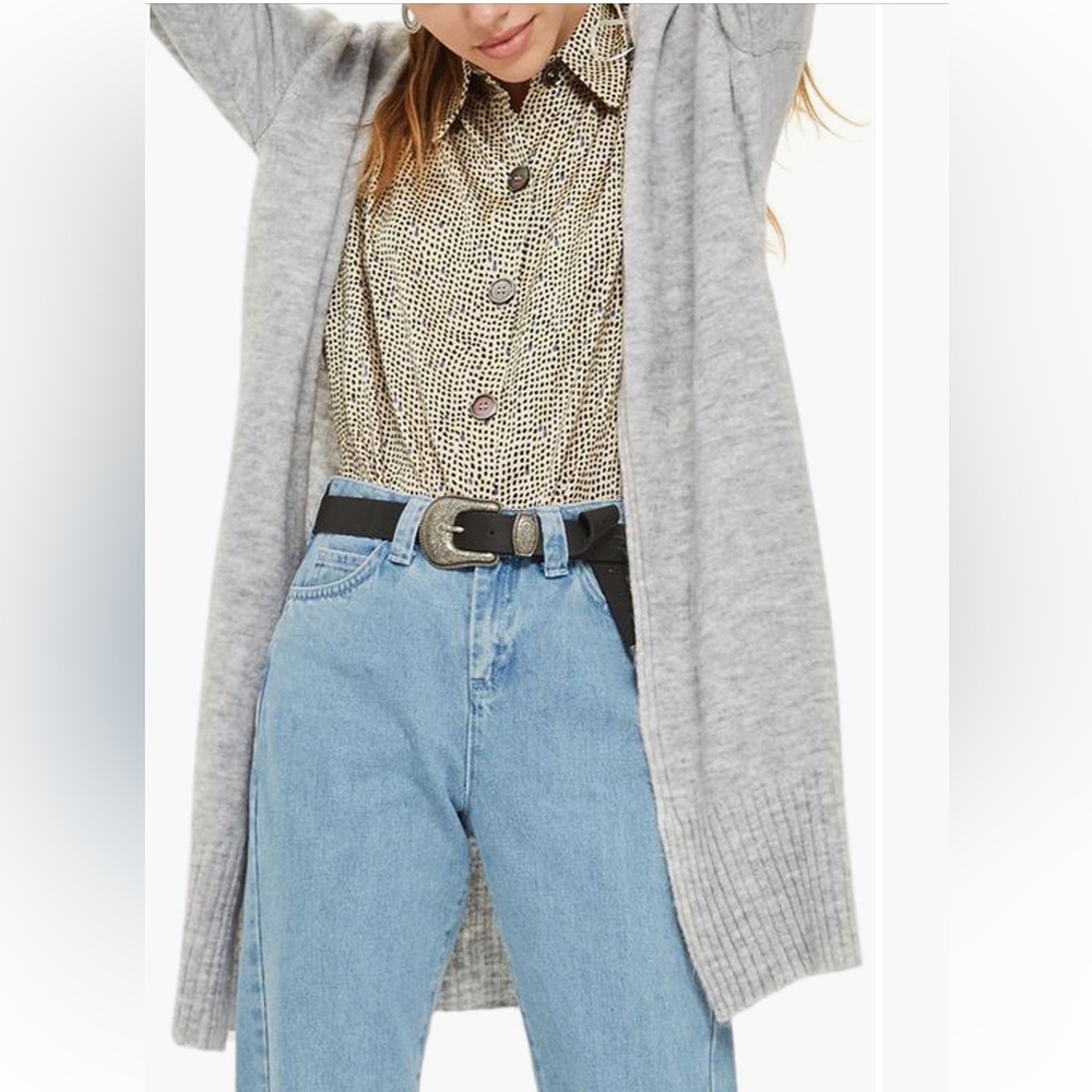 Topshop puff sleeve longline cardigan